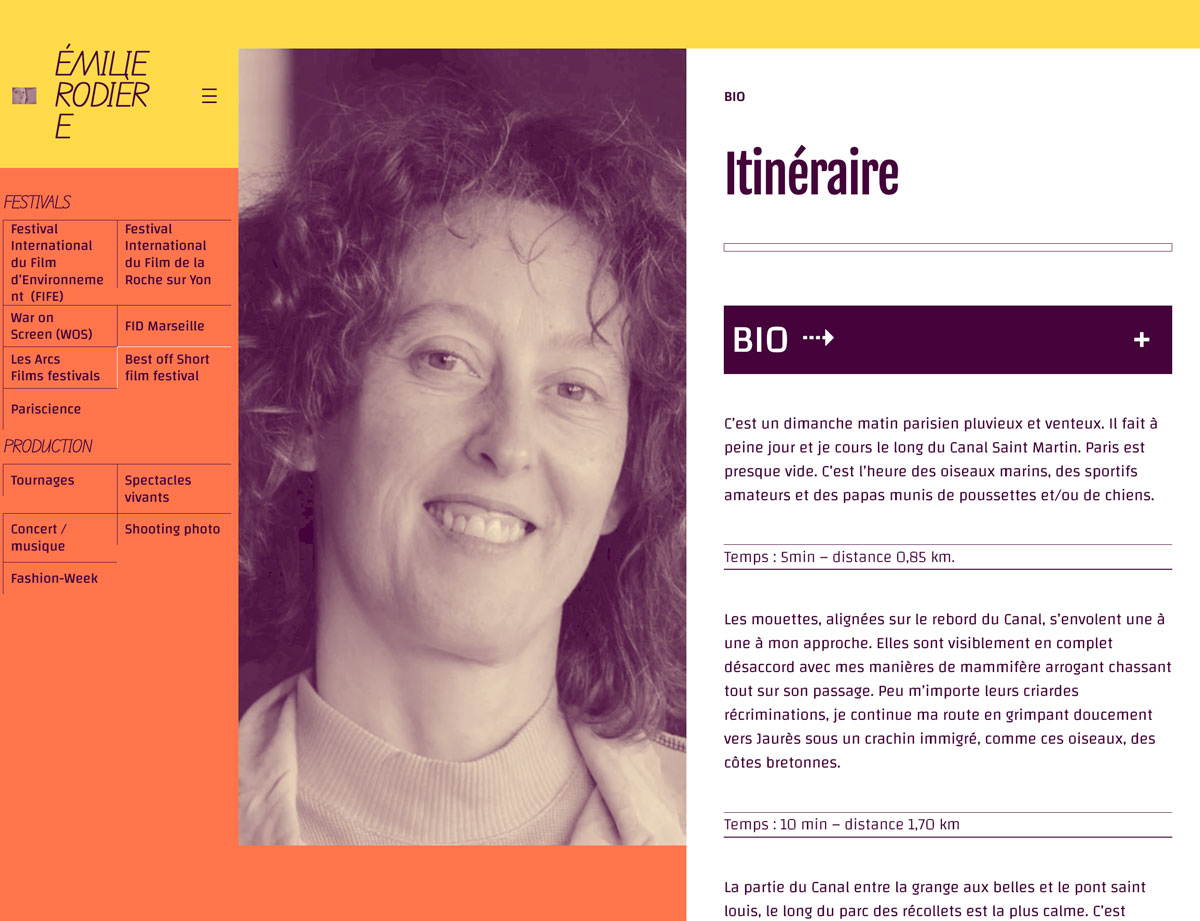 sites internet d’Émilie Rodière pro et perso
